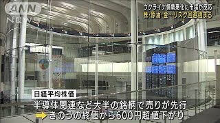 株・原油・金・・・ウクライナ緊迫でリスク回避強まる(2022年2月22日)