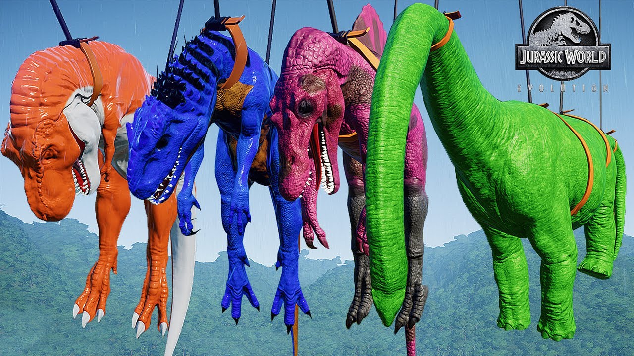 Jurassic Evolution: Blue Trex Dinosaur vs Red Brachiosaurus Dinosaur —  Clash of Titans 3D Game Play - Dinosaurstime - Medium