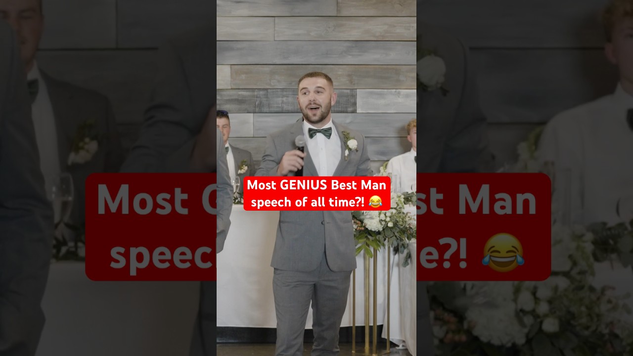 He saw his opportunity and he took it 😂👏 #funnyshorts #speech #wedding #weddingvideo