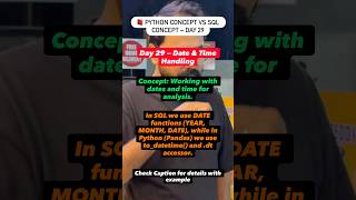 Day 29 — Date & Time Handling Concept: Working with dates and time for analysis.