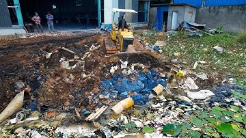 Amazing Complete 100% Fill Land! Garbage Dump & Clear Pushing Trash By Skill Dozer D37p In Warehouse