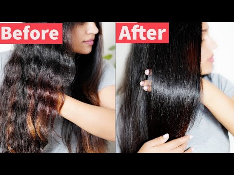 😱😱Wavy to straight |My hair smoothening/straightening At home|| routine  for special Occasion - YouTube
