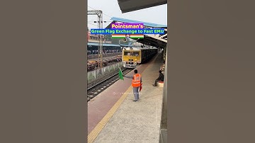 Pointsman’s Green Flag Exchange to Fast EMU: A Smooth Signal Exchange 👨‍✈️🏁 #railway #shorts