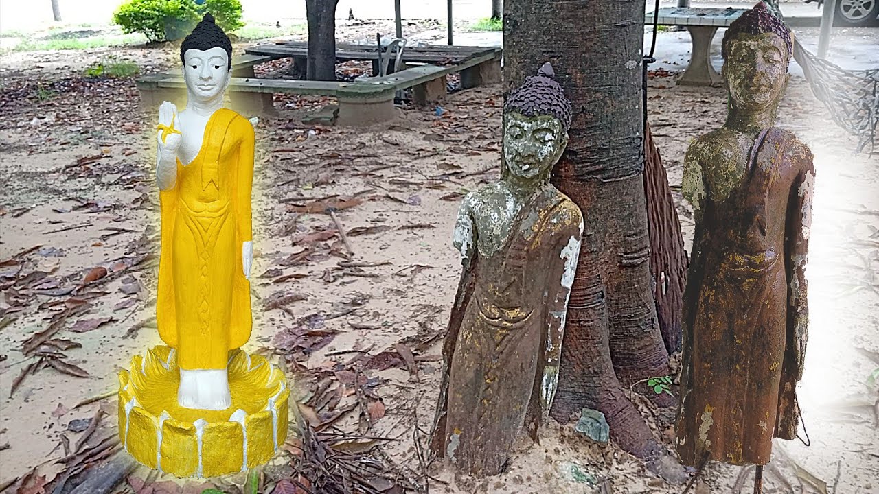 บูรณะหลวงพ่อธรรมจักรพระคู่วัดไม่ต่ำ 40 กว่าปี nature and family