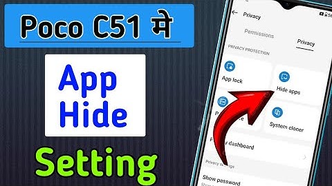 Poco c51 App Hide Setting/How to hide & lock App in poco c51/poco c51 me app hide kaise kare