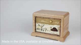 Farm and Cattle Wood Art Cremation Urn
