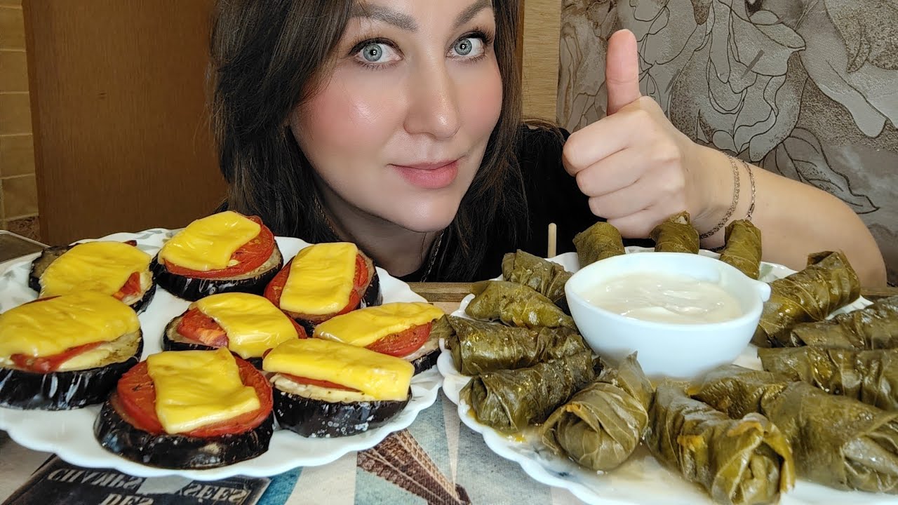 МУКБАНГ/ДОЛМА 🔥🔥🔥БАКЛАЖАНЫ ПОД СЫРОМ🤤