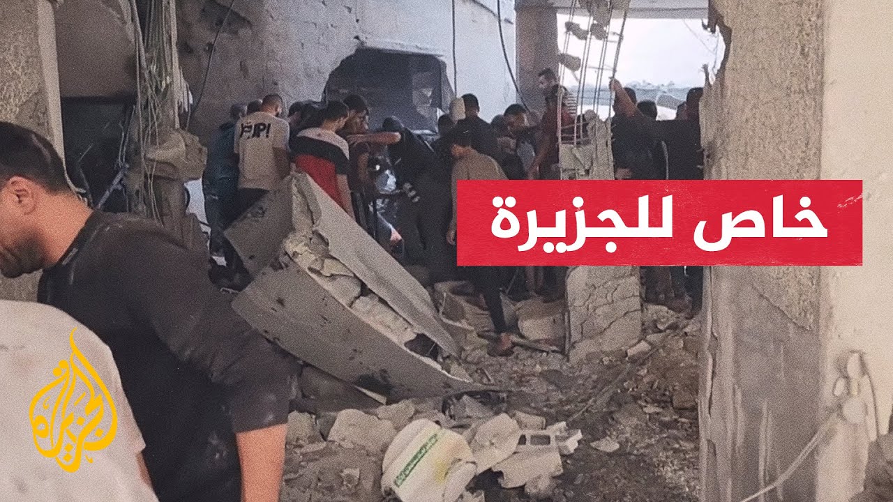 آثار قصف إسرائيلي أسفر عن سقوط شهداء وجرحى في رفح بقطاع غزة