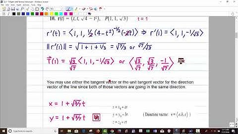 MATH 2415 - Tangent and Normal Vectors