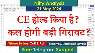 Nifty Tomorrow Prediction 16 May 2024 weekly Options Put Call Buy Level Bank Nifty Options