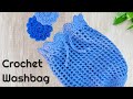 Crochet drawstring bag tutorial | Crochet Wash Bag pattern