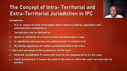 Introduction - Indian Penal Code - Concept of Intra-Territorial Jurisdiction in IPC.