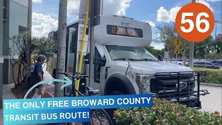 Riding Broward County Transit Bus 56 Welleby Plaza to Jacaranda Plaza Champion Defender Ford F-550