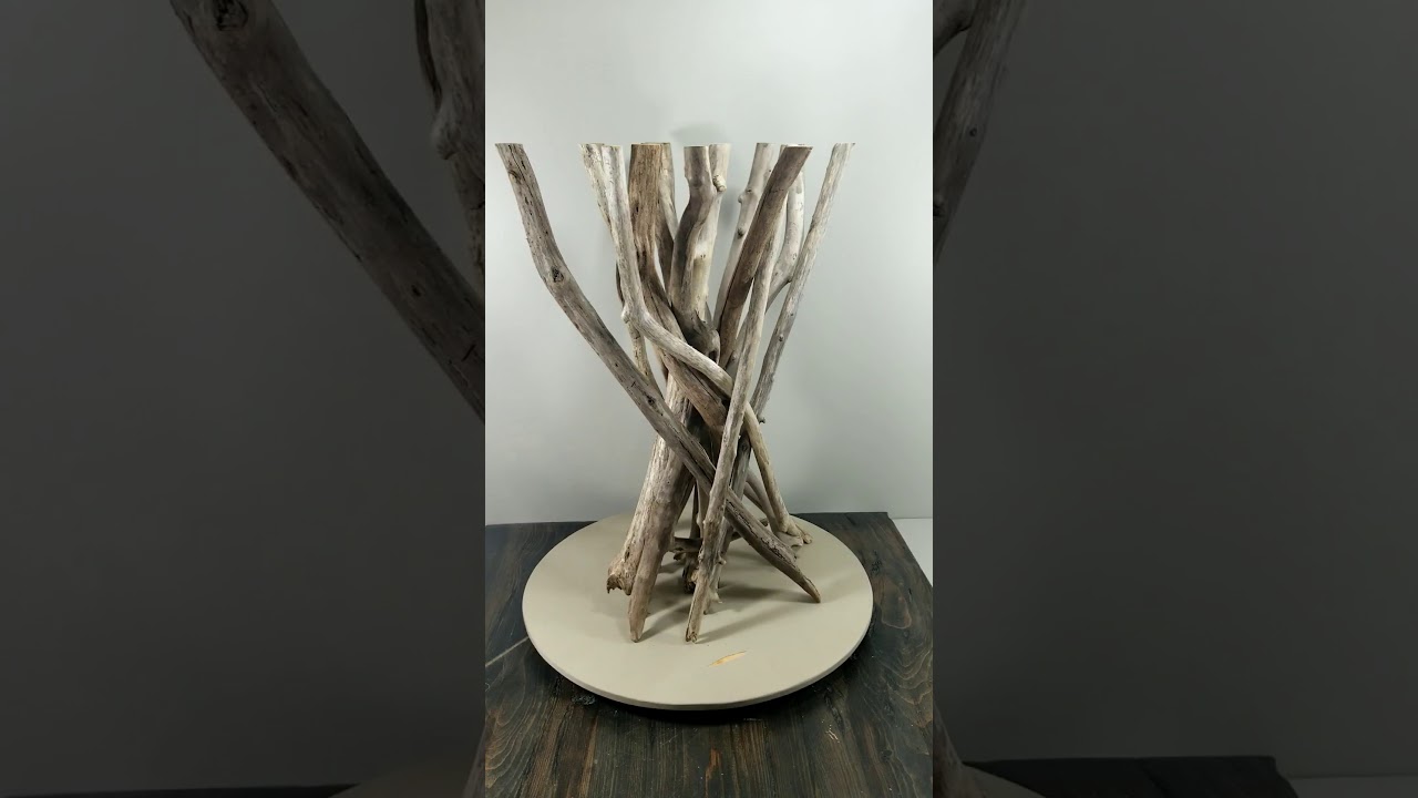 Lisa - SIlver driftwood dining table base #1