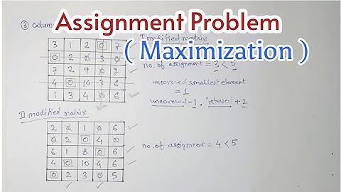 Maximization Assignment Problem in Hindi (Lecture.34)