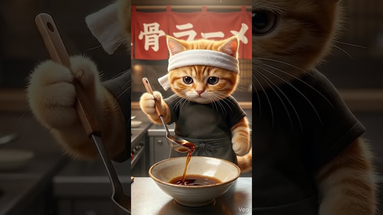 このラーメン、お客さんは喜んでくれるかニャ……？続きは本編で！Will the customer like this ramen…? Watch the full video to find out!