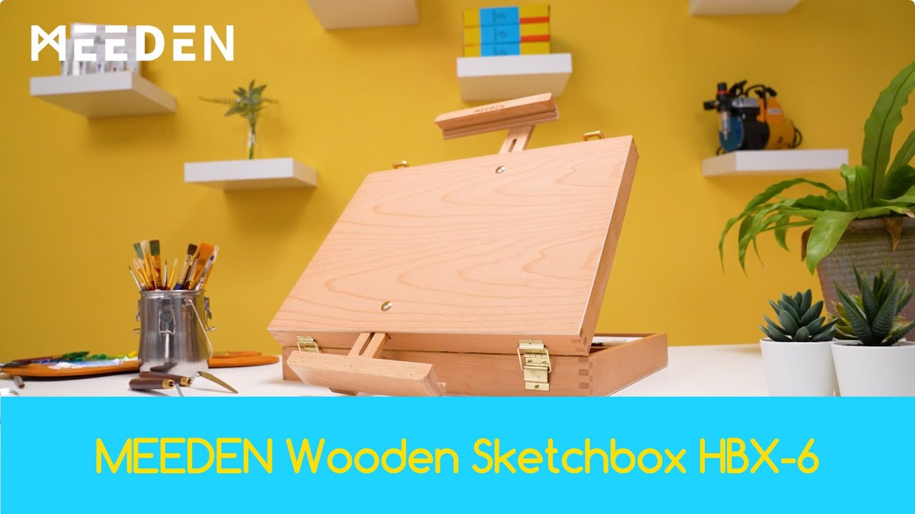 MEEDEN Large Tabletop Easel Sketchbox, Adjustable Solid Beech Wood Desktop  Easel Box, Travel Easel for Artists, Table Top easels for Painting, Wooden