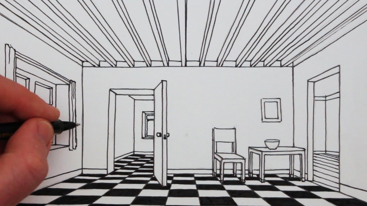 How to Draw a Room Using One Point Perspective : 11 Steps