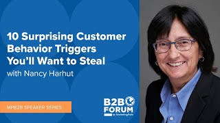 10 Surprising Customer Behavior Triggers You’ll Want to Steal by Nancy Harhut
Is it a crime in B2B to rhyme?
Nancy Harhut, behavioral-science marketer and co-founder at HBT Marketing, shared ways to make your marketing messages get attention and stick with your audience at B2B Forum 2025.
Because a message that gets attention… gets retention.
Get Nancy’s neurological insights to better messaging in this clip from B2B Forum.
B2B Forum is filled with ideas marketers like you can apply to improve business, and it’s returning to Boston this November 2-4. As of right now, the program is still in the works, which means…
Ticket prices are criminally low!
Don’t let your industry peers have all the fun (while you get none). Get your B2B Forum ticket now to become a smarter, more inspired marketer.
https://mprofs.com/mpb2bforum2026
FREE RESOURCES:
MarketingProfs Today: https://mprofs.com/thegotonewsletter
Online Events: https://mprofs.com/onlineevents2024
FOLLOW US!
LinkedIn - https://www.linkedin.com/company/marketing-profs/
Instagram - https://www.instagram.com/marketingprofs
Facebook - https://www.facebook.com/marketingprofs
Twitter - https://twitter.com/marketingprofs
TikTok - https://www.tiktok.com/@marketingprofs
Threads - https://www.threads.net/@marketingprofs 10 Surprising Customer Behavior Triggers You’ll Want to Steal by Nancy Harhut