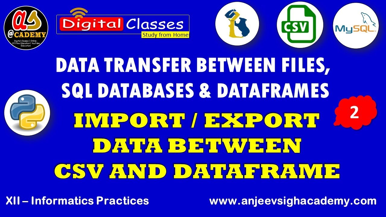 Pandas Tutorial | Import Export DATAFRAME to CSV | csv to data frame | to_csv( )