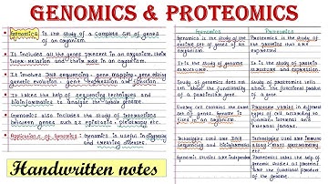 Genomics and Proteomics