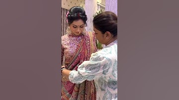 Mermaid style saree draping with an extra dupatta for sister of groom | Dolly Jain saree draping