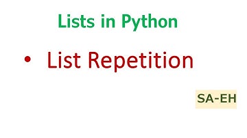 List Repetition in Python | List operations | List Repetition examples | CBSE | List Replication