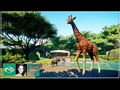 ? Giraffe, Zebra, Ostrich, Wildebeest & Gazelle habitat | Safari Boat Ride | Planet Zoo |