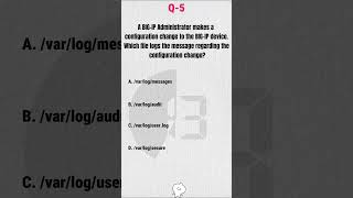 F5-201 MCQ | BIG-IP Configuration Change Log File 🔥 | Audit Log Explained Clearly!