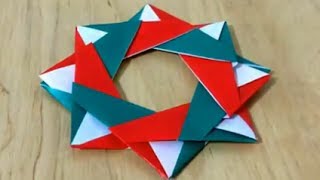 クリスマスリース 折り紙 折り方 難易度 How To Fold Origami Christmas Wreath Youtube