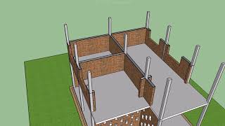 Desain Rumah 2 Lantai di Dekat Pantai - Ukuran 7x8 meter - 2 Kamar - Animasi Konstruksi #desainvilla