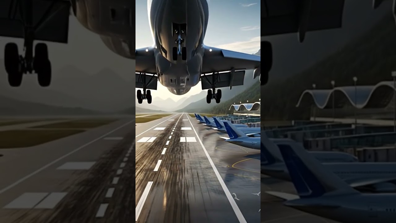 Airplane Landing Smoothly at Sunrise ✈️🌅