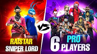 Raistar & SniperLord vs 6 Pro Players Best Clash Battle Who will Win? - Garena Free Fire