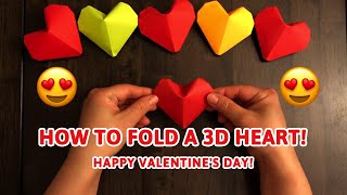 How to Fold a 3D Heart | Valentine's Day | Paper Heart | Origami | PatPat ️