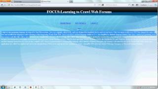 JAVA 2013 FoCUS: Learning to Crawl Web Forums