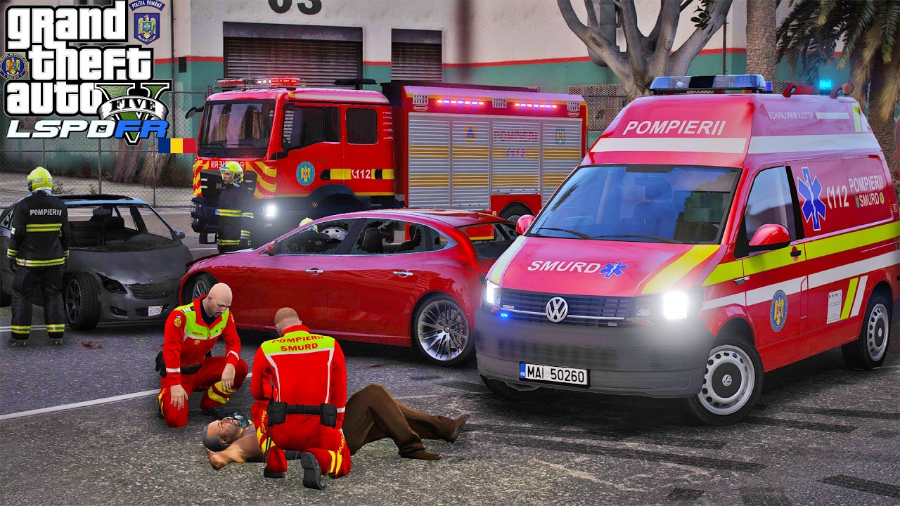 ACCIDENT RUTIER GRAV PE CALEA FERATA - GTA 5  - SMURD - LSPDFR