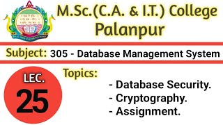 305 | L25  | DBMS | Database Security | By MSS