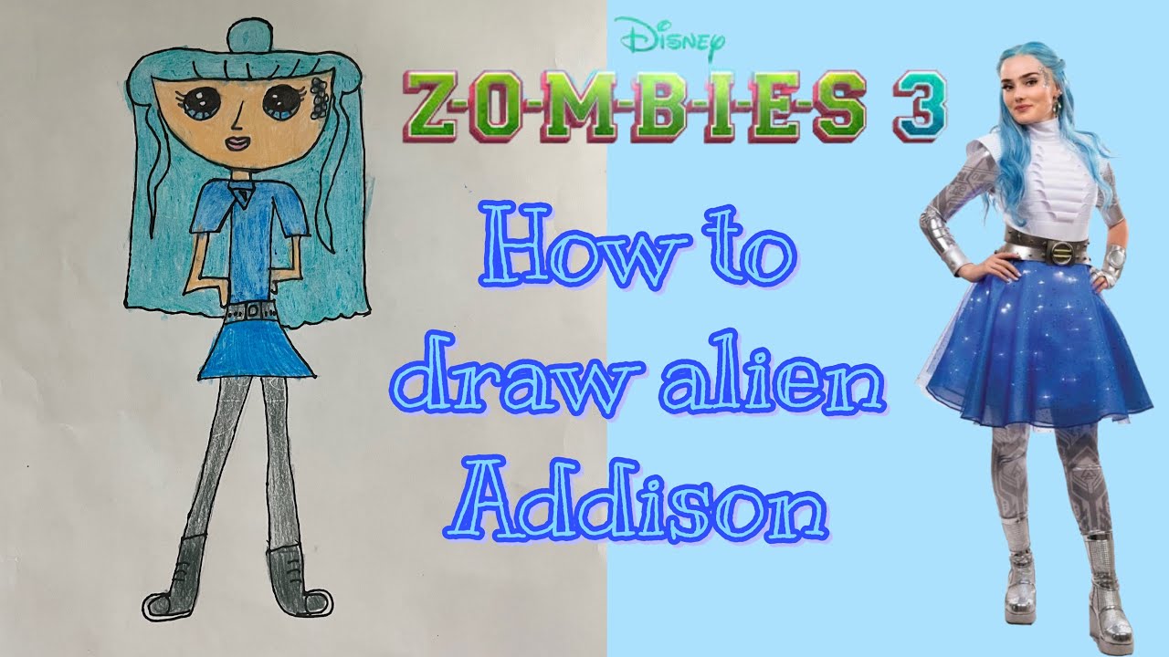 How to draw Addison from ZOMBIES 3 - YouTube