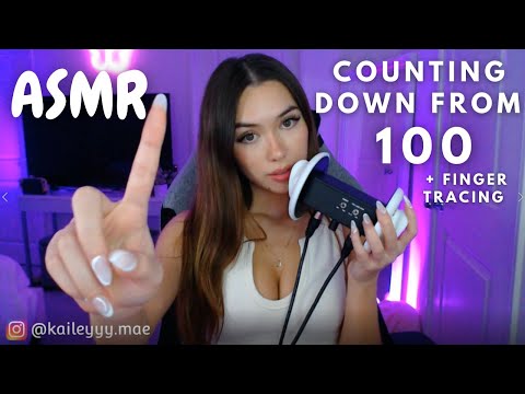 ASMR Counting Down from 100 with Finger Tracing - YouTube