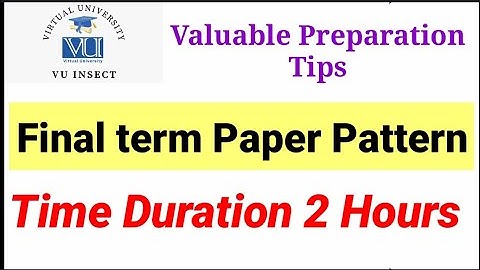 VU Final term paper pattern spring 2022