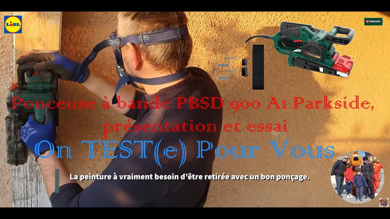 Parkside PBSD 900 A2 Ponceuse à Bande 900W - Réglage Vitesse, Aspiration, Utilisation Stationnaire - Pour Bois Métal Plastique