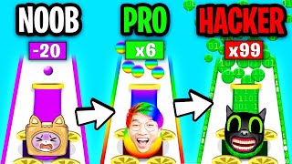 NOOB vs PRO vs HACKER In BALLS FALL! 3D!? (ALL LEVELS!) screenshot 2