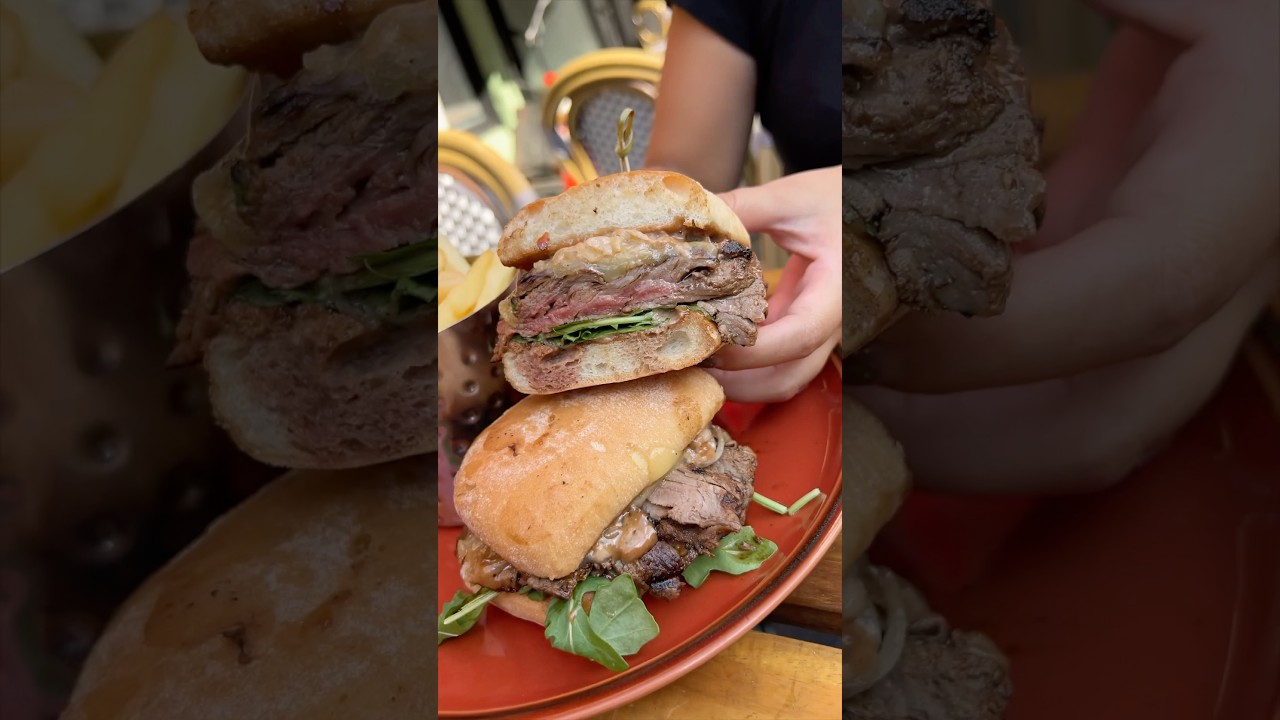 The AGED TENDERLOIN STEAK SANDWICH from The Laurels in NYC’s East Village!! 🥩🔥 #DEVOURPOWER