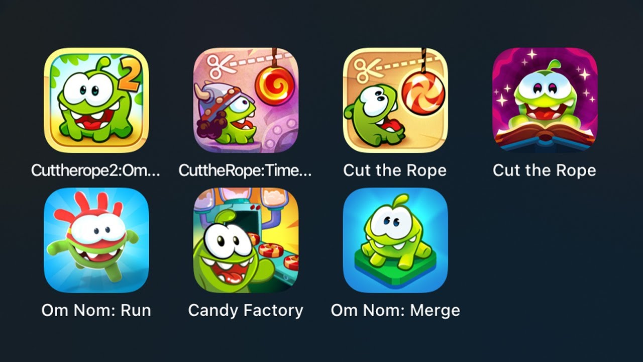 Om Nom: Merge,Candy Factory,Om Nom: Run,Cut The Rope: Magic,Cut The Rope: Time  Travel,Cut The Rope 2 - Youtube