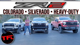 Hands On With The New 2024 Chevy Colorado, Silverado, and HD ZR2! Which Off-Road Truck Is Best?