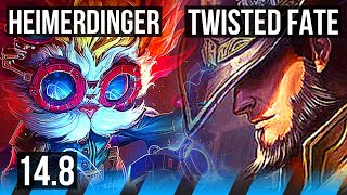 HEIMERDINGER vs TWISTED FATE (MID) | 5/1/7, Rank 7 Heimer, 800+ games | JP Master | 14.8