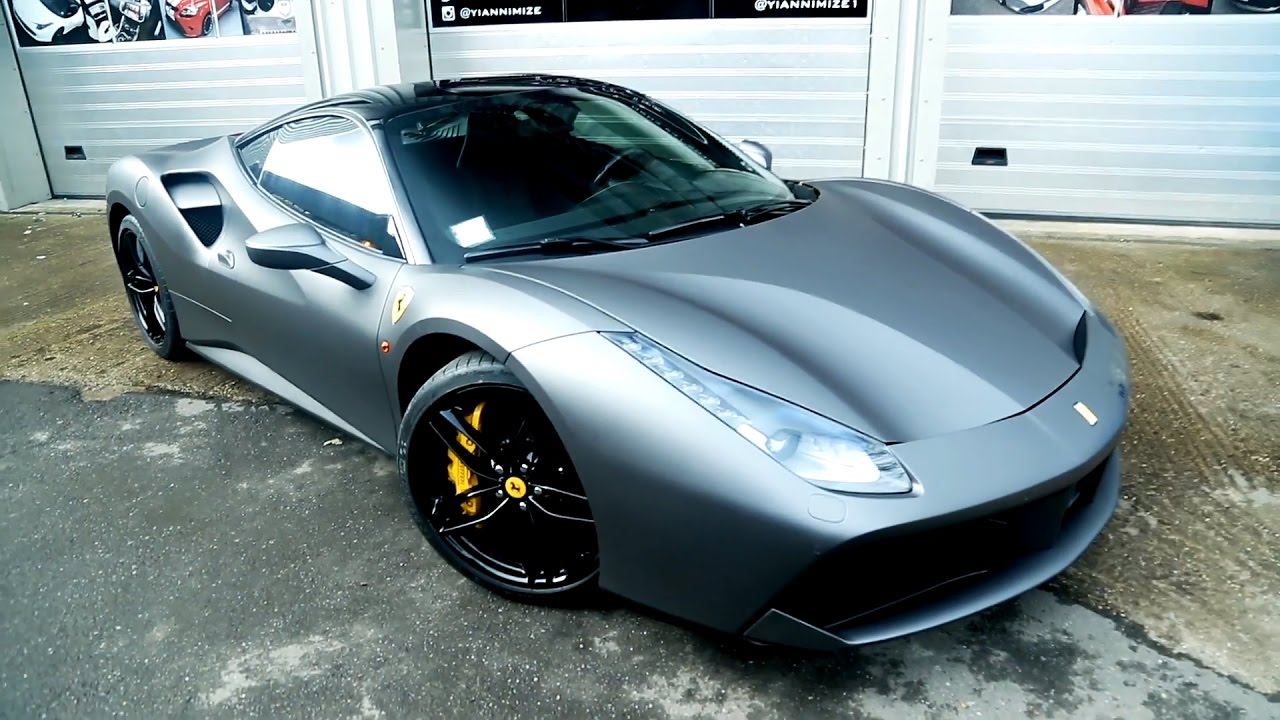 Ferrari 488 Gtb Wrapped Matte Charcoal Grey - Youtube