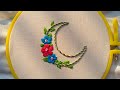 Beautiful embroidery design tutorial | Moon shape | #easyembroidery #handmade