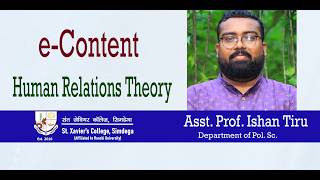 1 Human Relations Theory I BA-NEP-Pol. Sc. I St. Xavier's College, Simdega