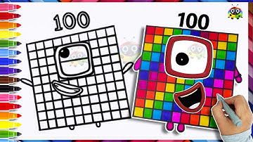 How To Draw Numberblock 100 | Drawings & Coloring Tutorial For Kids  | Easy Drawings Ideas